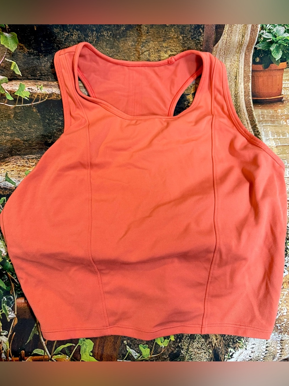 All in Motion Coral Longline High Neck Sports Bra Tank Top Size XXL